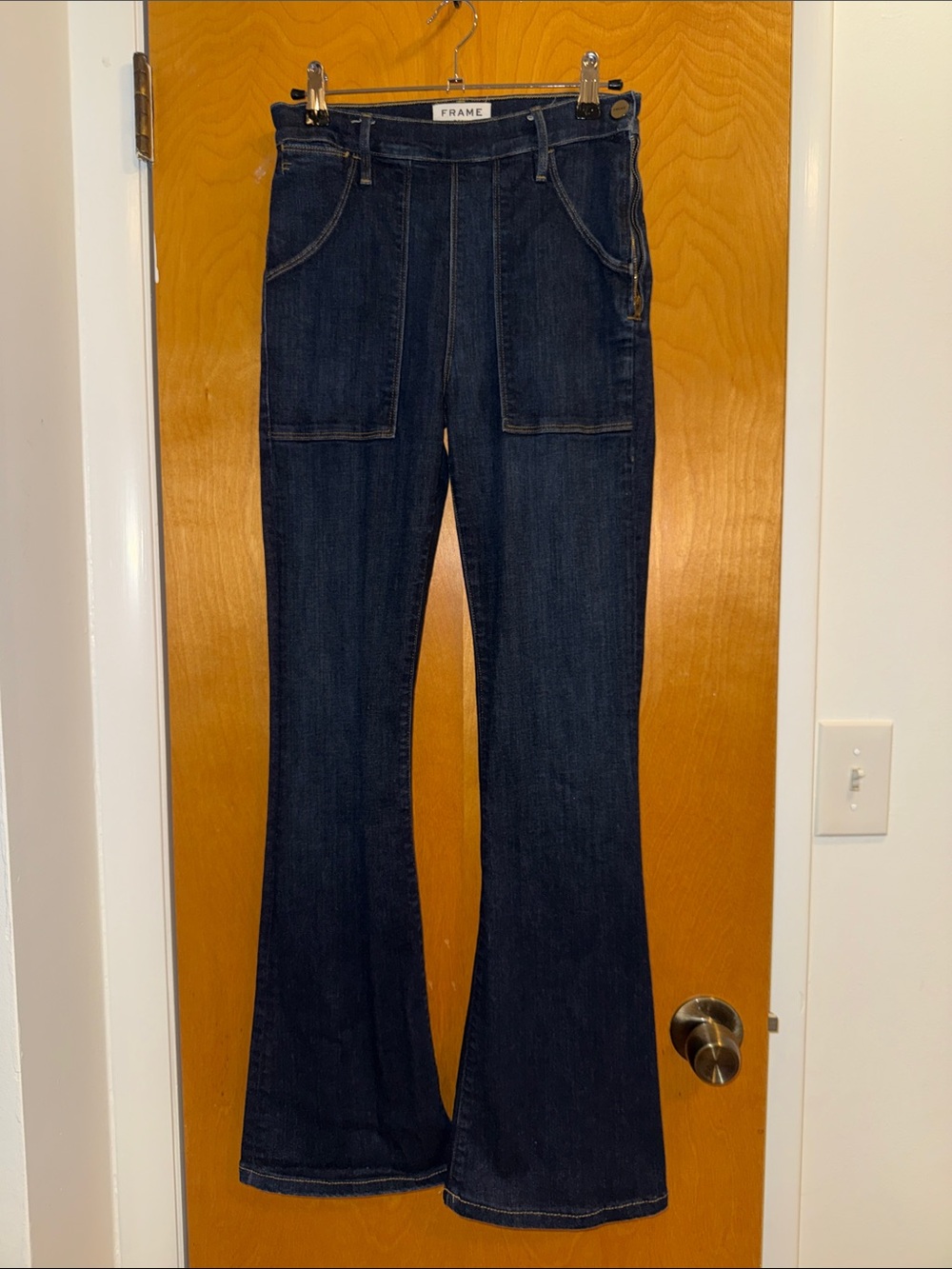 Frame Denim Dark Indigo Flare Jeans